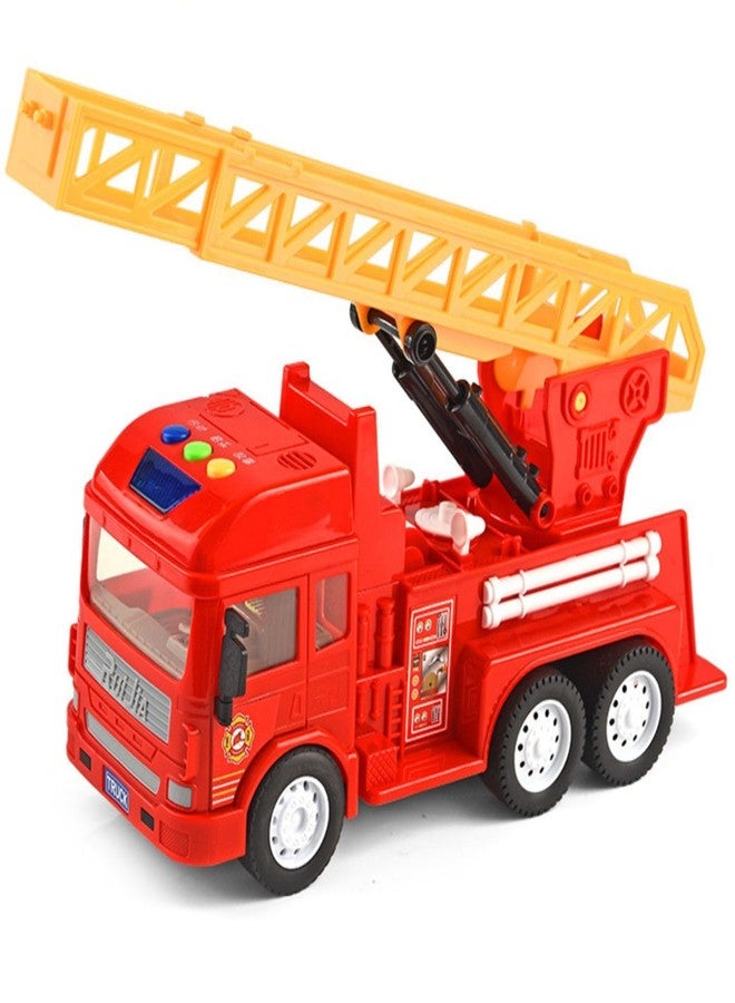 NVF Pull Back Vehicles Fire Rescue Truck Toy, Friction Power Trucks for 3+ Years Old Boys and Girls, Vehicles Truck Toys for Kids, Light and Sound Toys - Multicolor - Image 1